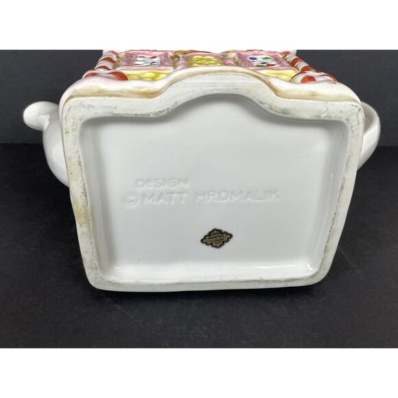 Vintage Matt Hromalik Gingerbread Christmas Teapot Hand Painted Otagiri Japan - Picture 10 of 14